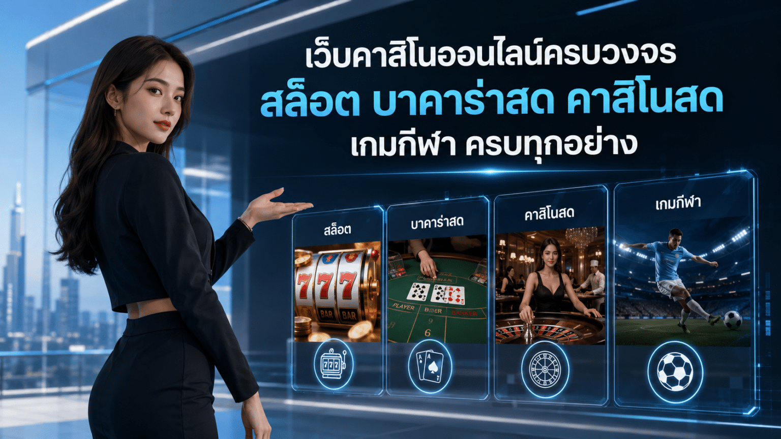 เว็บคาสิโนออนไลน์ครบวงจร สล็อต บาคาร่าสด คาสิโนสด เกมกีฬา ครบทุกอย่าง